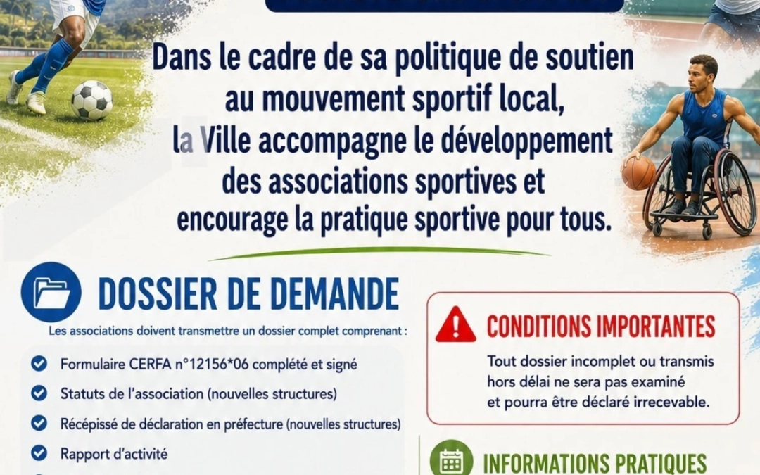 Campagne de Subvention 2026 – Associations Sportives